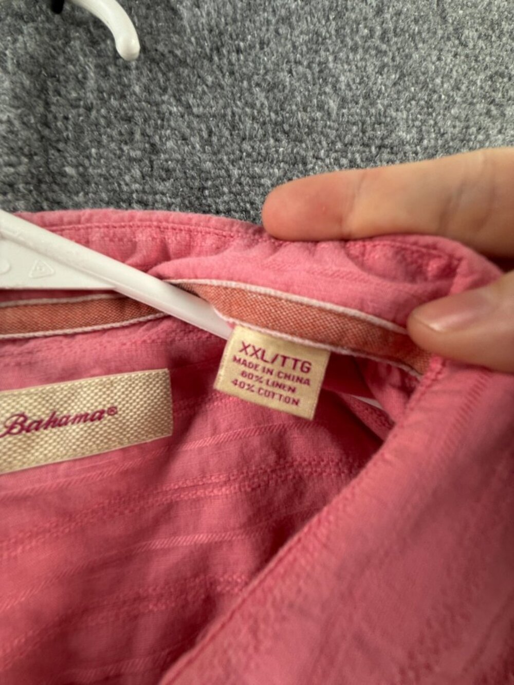 Tommy Bahama 2XL Striped Linen Cotton Pink Beach Shirt Button Up Casual Mens - Picture 11 of 14